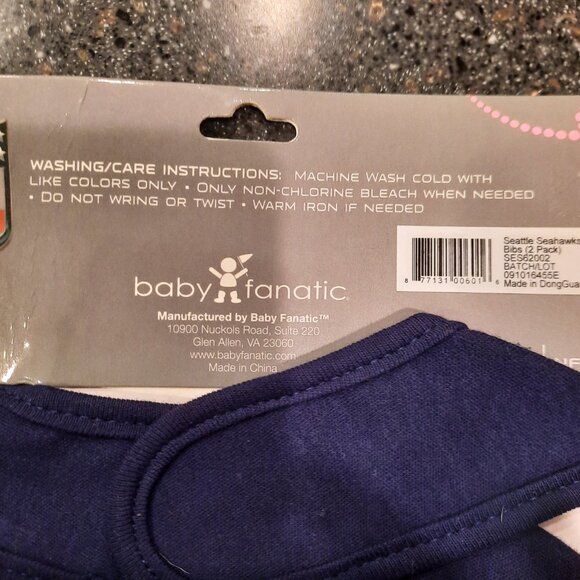 NEW Licensed Seahawks Baby Bib 2-Pack by Baby Fanatic - Picture 5 of 7